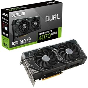 Asus Dual GeForce RTX 4070 SUPER 12GB GDDR6X Gaming Grafikkarte (Nvidia GeForce RTX4070 DLSS 3, PCIe 4.0, 1x HDMI 2.1a, 3x DisplayPort 1.4a, DUAL-RTX4070S-12G, schwarz)