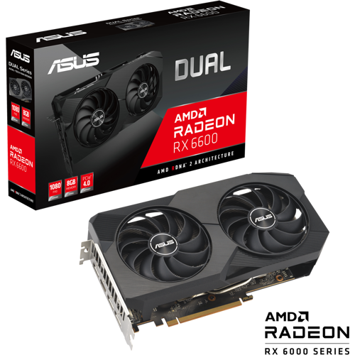 ASUS Grafikkarte "DUAL-RX6600-8G-V2" Grafikkarten schwarz Grafikkarten