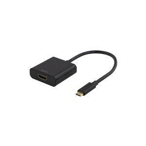 DELTACO USBC-HDMI8 - Ekstern videoadapter - USB-C - HDMI - sort