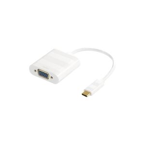 DELTACO USBC-VGA1 - Ekstern videoadapter - USB-C - VGA - hvid