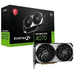 MSI GEFORCE RTX 4070 VENTUS 2X E 12G OC NVIDIA 12 GB GDDR6X DUAL FAN PCI Express 4.0 1 x HDMI 3 x DISPLAYPORT