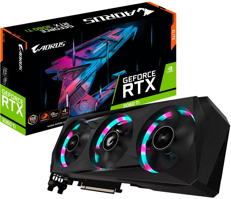 Gigabyte Placa Gráfica Aorus Geforce Rtx 3060 Ti Elite 8gb Gddr6 (rev. 2.0) Lhr - Gigabyte