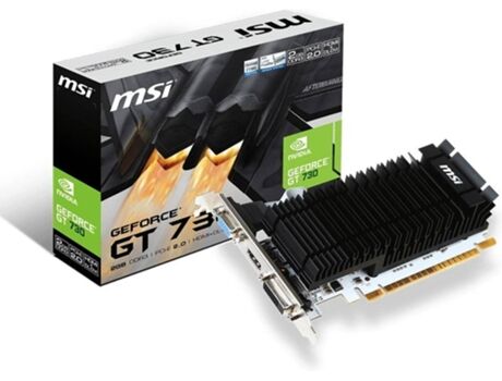 MSI Placa Gráfica GeForce GT 730 Low Profile (NVIDIA - 2 GB DDR3)