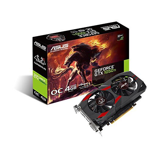 90YV0A74-M0NA00 ASUS Cerberus-GTX1050TI-O4G spelgrafikkort (Nvidia, PCIe 3.0, 4 GB GDDR5-minne, DVI, HDMI, DisplayPort)