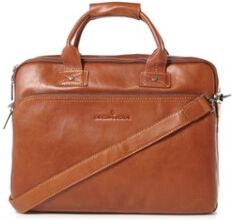 Castelijn & Beerens Firenze businesstas van leer met 15,6 inch laptopvak - Cognac