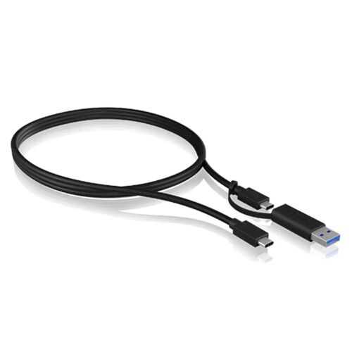 ICY BOX USB-kabel USB 3.2 Gen2 USB-C stekker, USB-C stekker, USB-A stekker 1.00 m Zwart 60857
