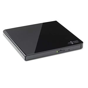 Hitachi GP57 Externer Portabler Super-Multi DVD-Brenner, Ultra Slim, USB 2.0, DVD+/-RW, CD-RW, DVD-ROM/RAM kompatibel, TV-Anschluss, Windows 10 & Mac OS kompatibel, Schwarz