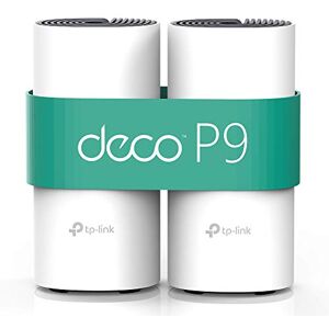 TP-Link Deco P9 Powerline WLAN Mesh Set (Dualband 1200Mbit/s + HomePlug 1000Mbit/s, Reichweite bis zu 370m², Qualcomm Core, 4xGigabit-Ports, kompatibel mit Alexa, Schnellinstallation) weiß