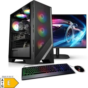 Kiebel PC Set Gaming mit 27 Zoll TFT Total V AMD Ryzen 5 5500, 32GB DDR4, AMD Radeon RX 7600 XT 16 GB, 2TB SSD, WLAN, Windows 11