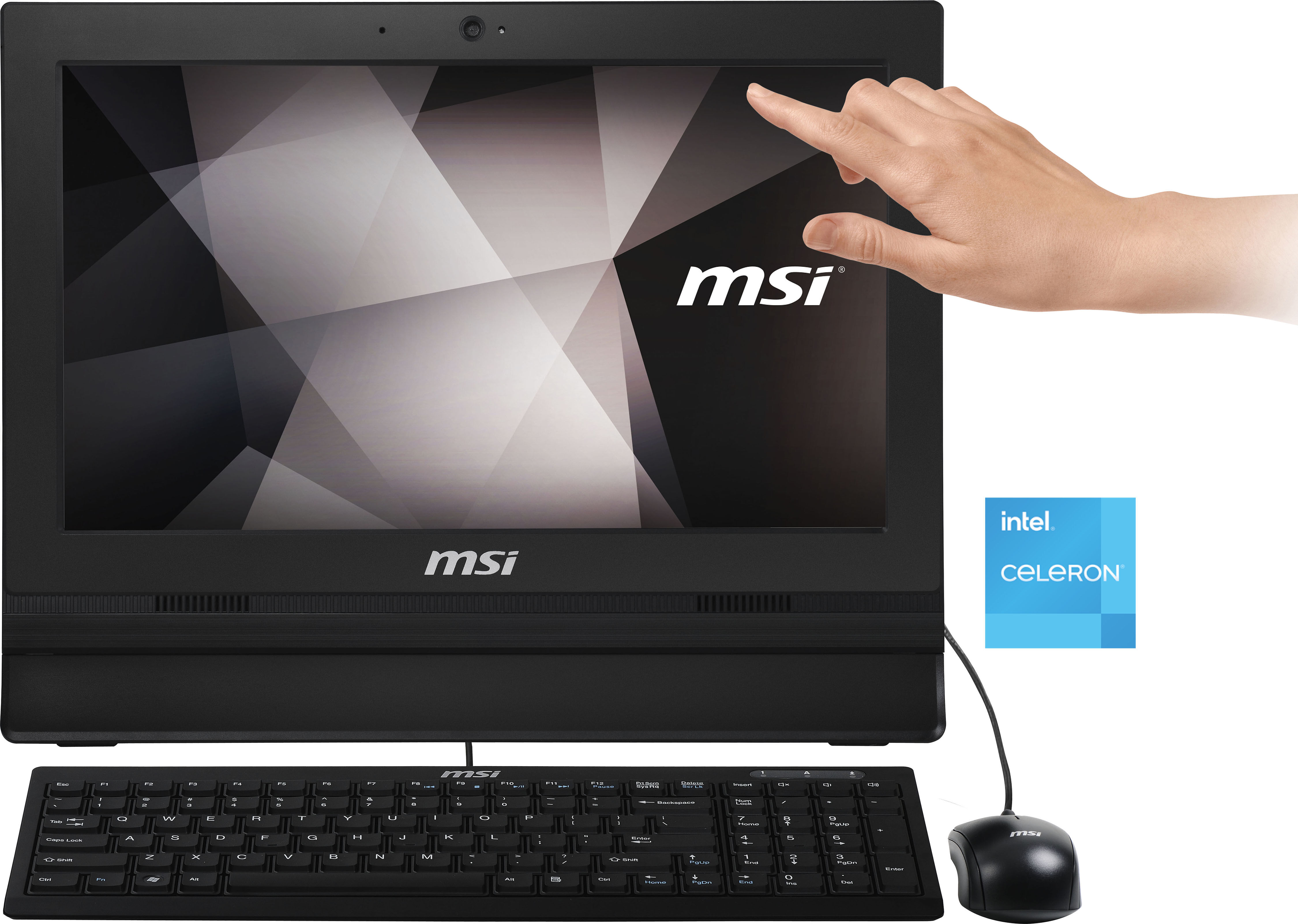 MSI All-in-One PC "PRO 16T 10M-228XDE" Computer Gr. ohne Betriebssystem, 4 GB RAM 256 GB SSD, schwarz All in One PC