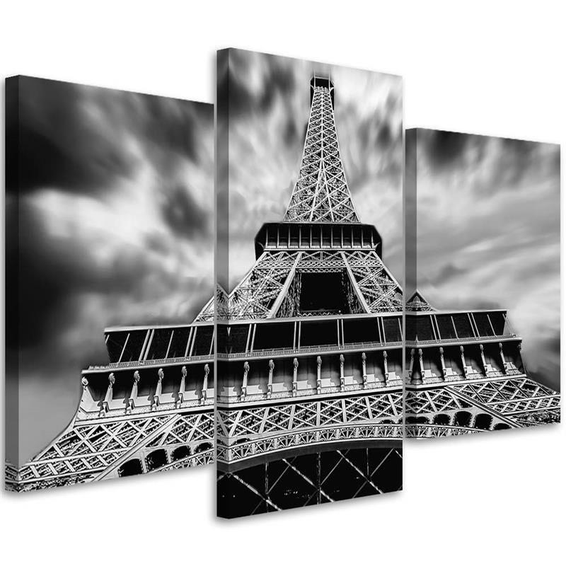 Feeby Three Piece Picture Canvas Print Eiffel Tower Paris City
