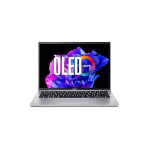 Acer Swift Go 14 SFG14-42 - AMD Ryzen 7 - 7840U / op til 5.1 GHz - Win 11 Home - Radeon 780M - 16 GB RAM - 512 GB SSD - 14 OLED 2880 x 1800 (WQXGA+) @ 90 Hz - 802.11a/b/g/n/ac/ax (Wi-Fi 6E) - rent sølv - kbd: Nordisk