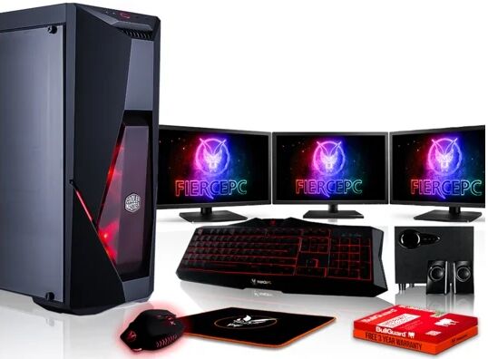 FIERCE Pack Gaming FIERCE Cobra - 883246 (Desktop Gaming + 3 Monitores 21.5'' + Altavoces 2.1)