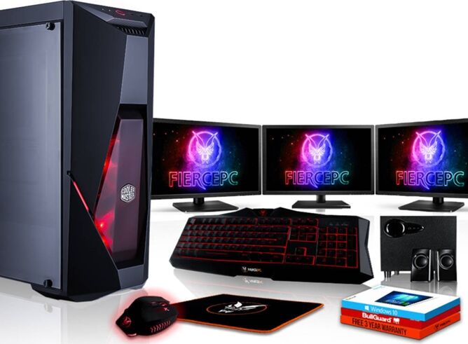 FIERCE Pack Gaming FIERCE Cobra - 883647 (Desktop Gaming + 3 Monitores 24'' + Altavoces 2.1)