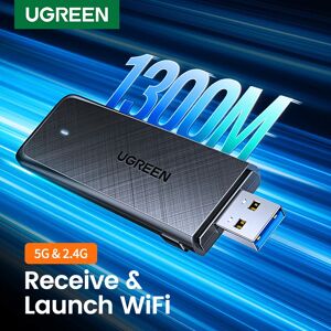UGREEN – adaptateur WiFi double bande USB 3.0 AC1300Mbps  5.8 go et 2.4 go  pour PC de bureau