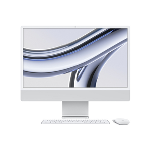 Apple iMac 24" ecran retina 4,5K 256Go SSD 8Go RAM Puce M3 CPU 8 coeurs GPU 10 coeurs Argent Nouveau - Publicité