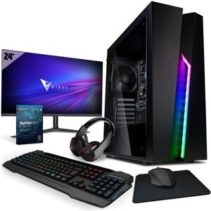 Vibox VI-44 PC Gamer - 24"" Écran Pack - AMD Athlon PRO 300GE Processeur - Radeon Vega 3 Graphiques - 16Go RAM - 2To HDD - 240Go SSD - Windows 11 - WiFi - Publicité