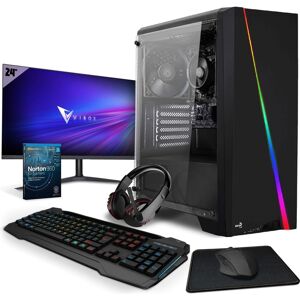 Vibox VI-67 PC Gamer - 24"" Écran Pack - AMD Athlon PRO 300GE Processeur - Radeon Vega 3 Graphiques - 16Go RAM - 1To HDD - 240Go SSD - Windows 11 - WiFi - Publicité