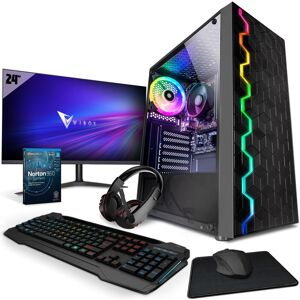 Vibox VI-42 PC Gamer - 24"" Écran Pack - AMD Athlon PRO 300GE Processeur - Radeon Vega 3 Graphiques - 16Go RAM - 2To HDD - 240Go SSD - Windows 11 - WiFi - Publicité