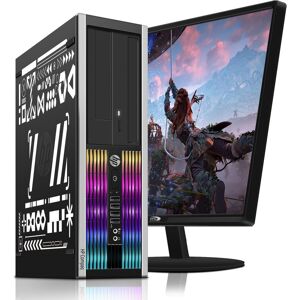 HP Ordinateur de Bureau RGB Gaming PC, Intel Quad Core I7 jusqu'à 3.9G, GeForce GTX 750 Ti 4G, 32G, 1T SSD, 600M WiFi, Bluetooth 5.0, Nouveau 24" 1080 FHD HDMI LED, W10P64 (renouvelé) - Publicité