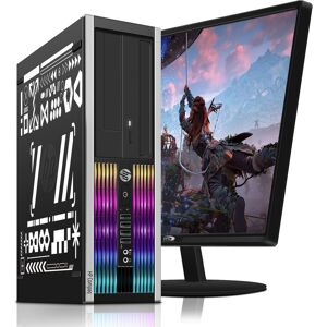 HP Ordinateur de Bureau RGB Gaming PC with Nouveau 22" 1080 FHD LED, Intel Quad Core I7 jusqu'à 3,9 G, GeForce GTX 750 Ti 4 Go, 16 G, 512 G SSD, 600 M WiFi, Bluetooth, Win 10 Pro (renouvelé) - Publicité