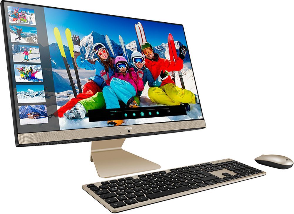 Asus Vivo AiO V241 23.8" All-in-One PC - Intel Core i3, 1 TB HDD &amp; 256 GB SDD, Black &amp; Gold, Black