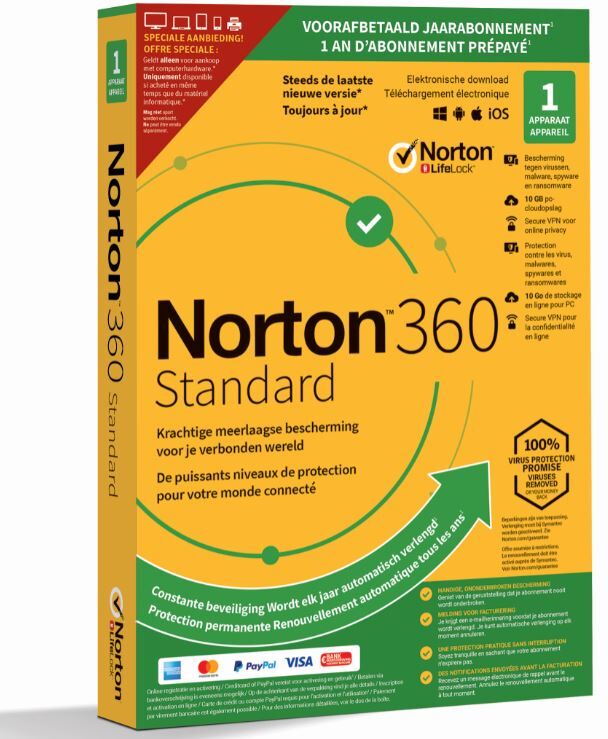 Symantec Norton 360 Attach 1 User 1 Device 12M