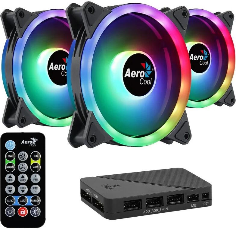 Aerocool duo12pro argb kit 3 ventiladores 120mm