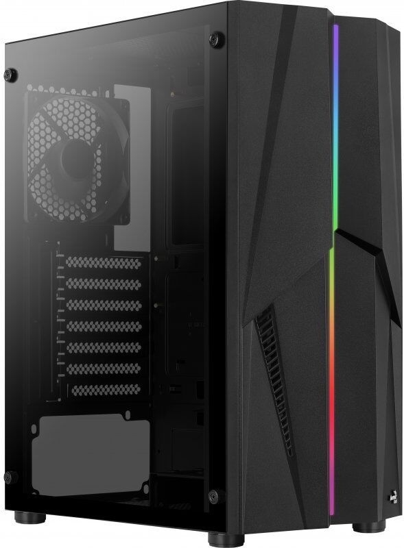 Aerocool mecha vidro temperado usb 3.1 rgb preta