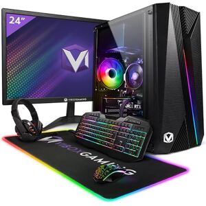 Vibox V-112 Gaming PC - 24" Monitor Bundle - AMD Ryzen 5 4500 Processor - Nvidia RTX 4060 OC 8GB Graphics Card - 16GB RAM - 1TB SSD - Windows 11 - WiFi