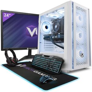 Vibox V-130 Gaming PC - 24" Monitor Bundle - AMD Ryzen 5 4500 Processor - Nvidia RTX 4060 Ti 8GB Graphics Card - 16GB RAM - 480GB SSD - Windows 11 - WiFi