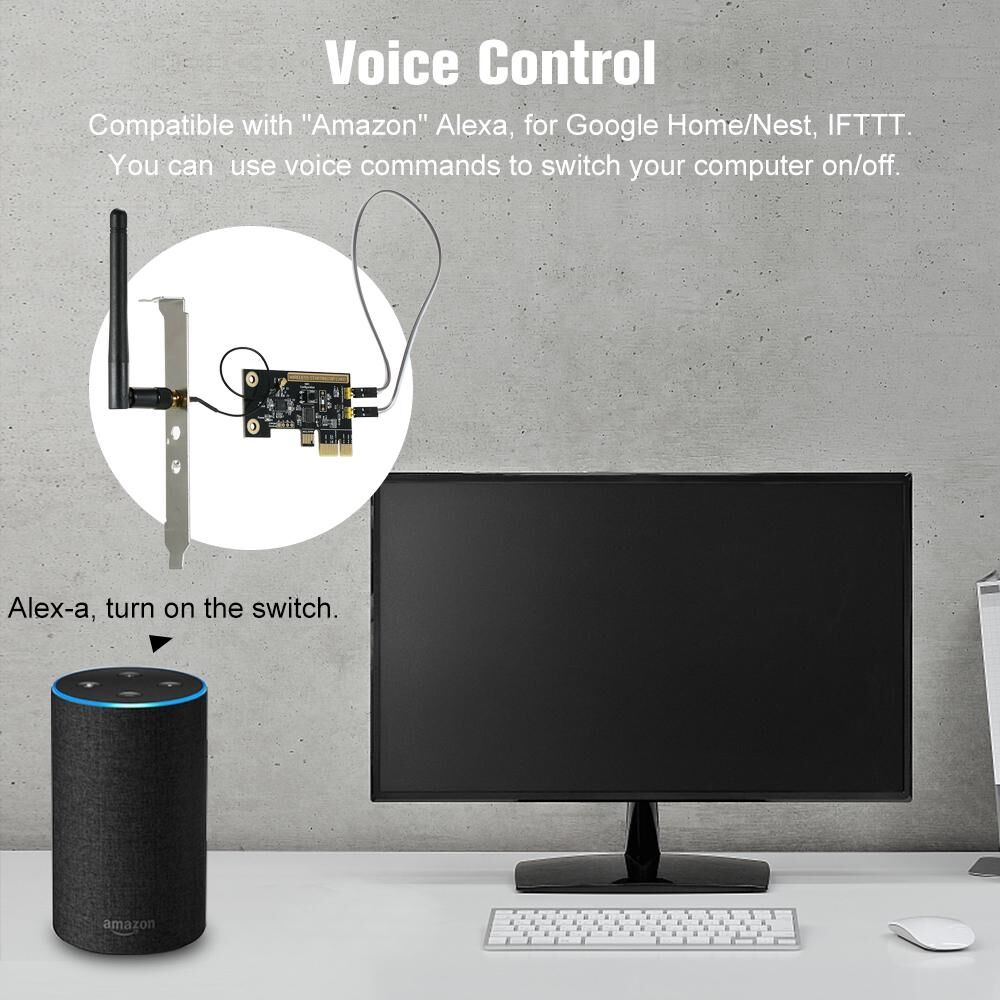 TOMTOP JMS eWeLink Mini PCI-e Desktop PC Remote Control Switch Card WiFi Wireless