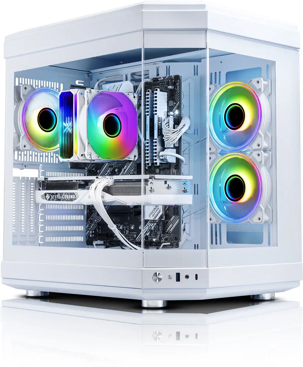 AWD-IT HYPE AMD Ryzen 7 5700X Radeon RX 7600XT 16GB White Desktop PC for Gaming