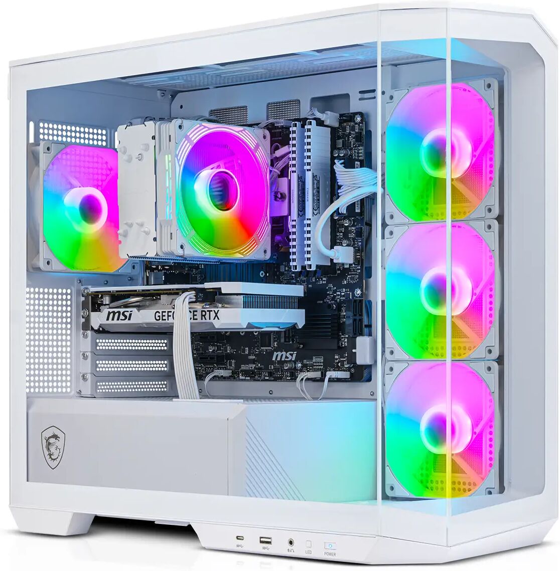 AWD-IT PANO Intel i5 12400F DDR5 RTX 4060 8GB White Desktop PC for Gaming