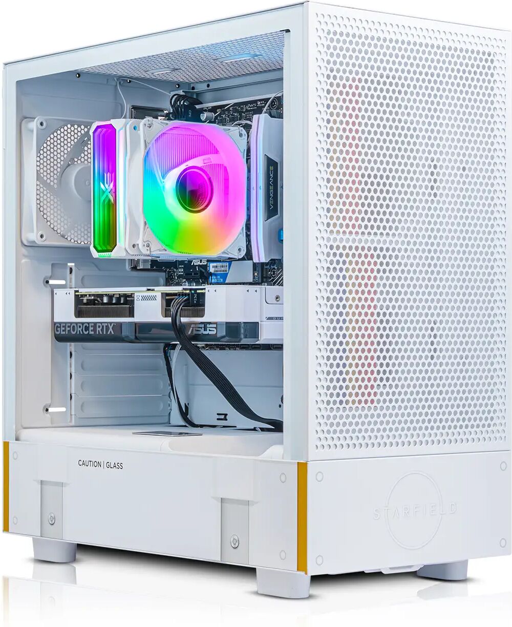 AWD-IT Starfield AMD Ryzen 5 7600 NVIDIA RTX 4070 12GB White Desktop PC for Gaming