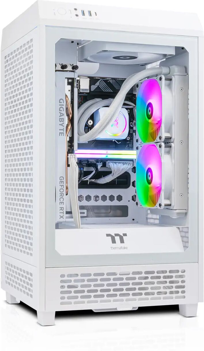 AWD-IT Snow Tower Ryzen 5 7600 6 Core NVIDIA RTX 4060 8GB Desktop PC for Gaming