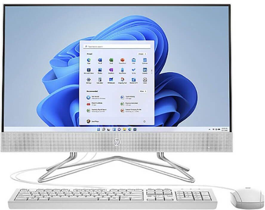 HP 24 inch All-in-One Desktop Computer - Intel Celeron J4025 - 8GB/256GB - Starry White - White