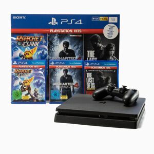 PlayStation 4 Konsole 1TB inkl. 1 DualShock 4 Controller + PlayStation Hits The Last of US Remastered + Uncharted 4: A Thief''s End + Ratchet & Clank