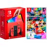 NINTENDO SWITCH Konsolen-Set "OLED + Mario Kart 8 Deluxe" Spielekonsolen rot (rot, schwarz) Switch