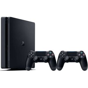 Playstation 4 Slim (PS4) + Dual Controllers (brugt, god stand)