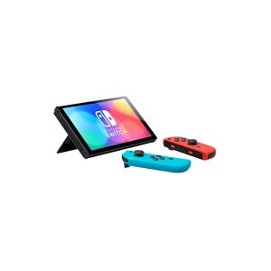 Nintendo Switch OLED - Spilkonsol - Full HD - sort, neonrød, neonblå