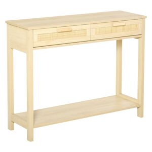 Homcom Mesa consola color madera 100 x 30 x 76 cm