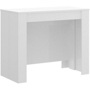 Dmora Consola extensible efecto madera blanco 118x90 cm