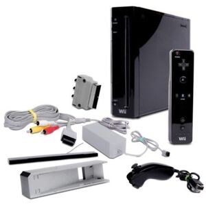 Nintendo Wii   Nunchuck   Kaukosäädin   jalusta   musta