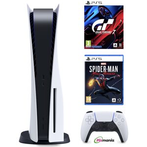 Sony Pack PS5 & Gran Turismo 7, Spider-man: Miles Morales, God of War - Console de jeux Playstation 5 (Standard) - Neuf