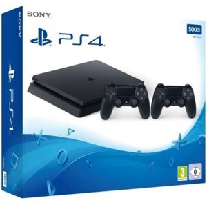 Sony PS4 Slim 500 Go Black + Manette 2ème DualShock PS4 - noir - Neuf