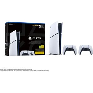 Sony Pack PS5 Slim & 2e Manette Dualsense Blanche - Console de jeux PlayStation 5 Slim 1 To (Digitale) - Neuf