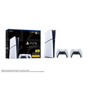 Sony Pack PS5 Slim & 2e Manette Dualsense Blanche - Console de jeux PlayStation 5 Slim 1 To (Digitale) - Reconditionné - Publicité