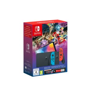 Nintendo Pack Switch OLED Néon & Mario Kart 8 Deluxe, Bleu, Rouge - Reconditionné - Publicité