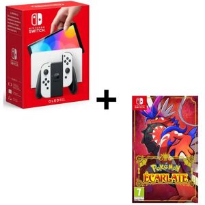 Nintendo Switch OLED + Pokémon Scarlet console de jeux portables 17,8 cm (7 ) 64 Go Écran tactile Wifi Noir, Blanc - Neuf - Publicité